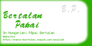 bertalan papai business card