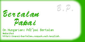 bertalan papai business card